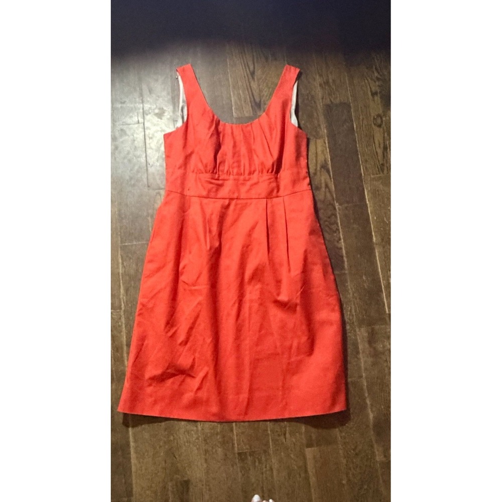 J.crew Red Orange Lined Dress Size 10 Cotton Spandex Blend